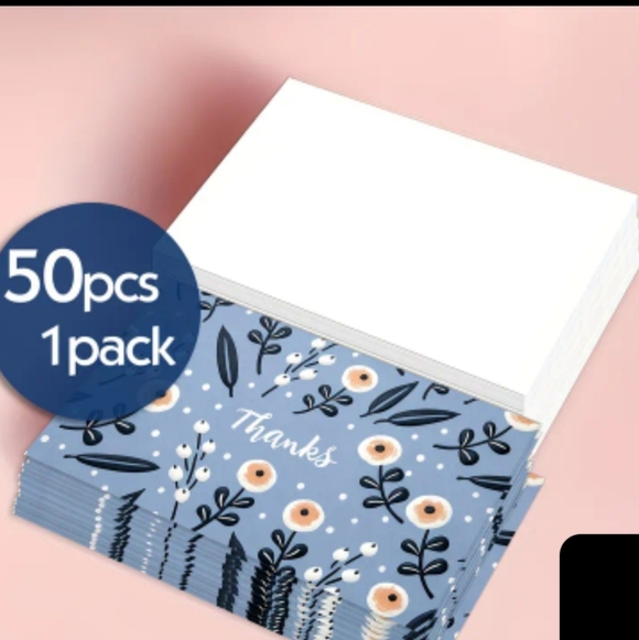 Other - Floral Thank You Cards - 50pcs
